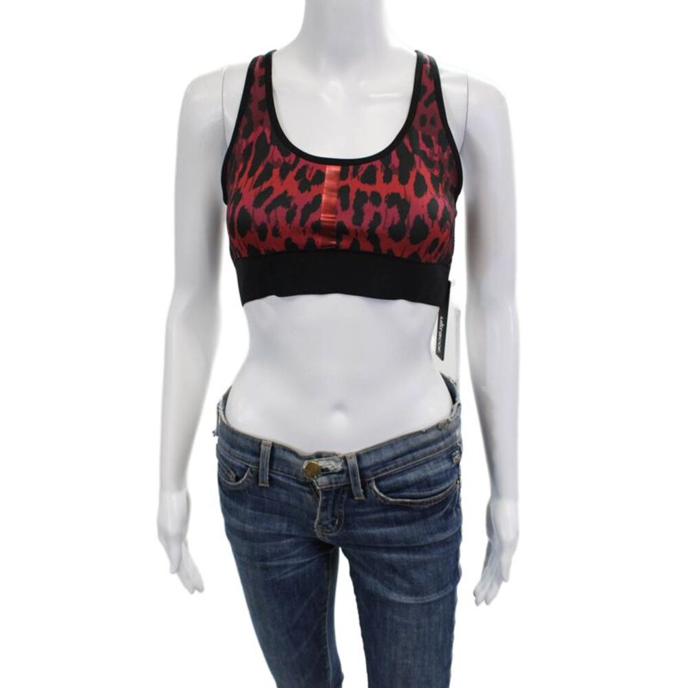 Ultracor Womens Animal Print Activewear Bra Red Size S